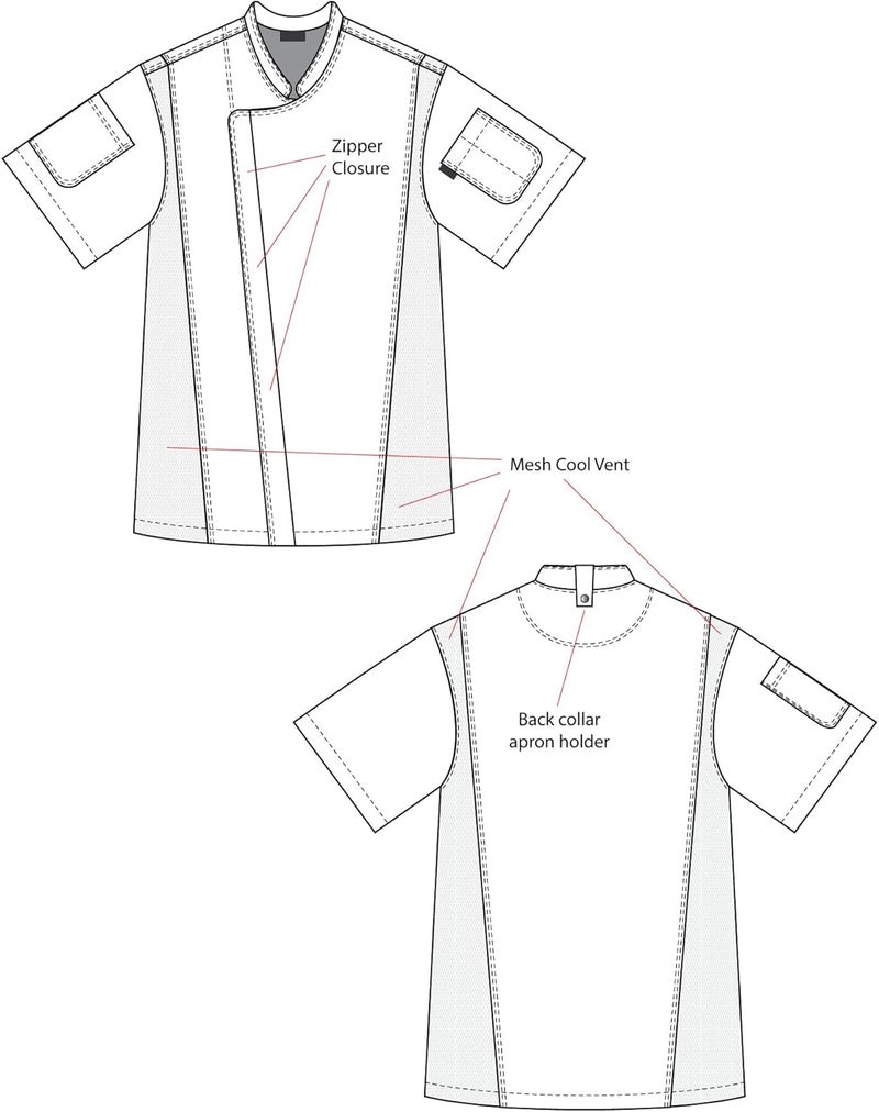 Chef Code Zip Front Cool Breeze Chef Coat - Image 4